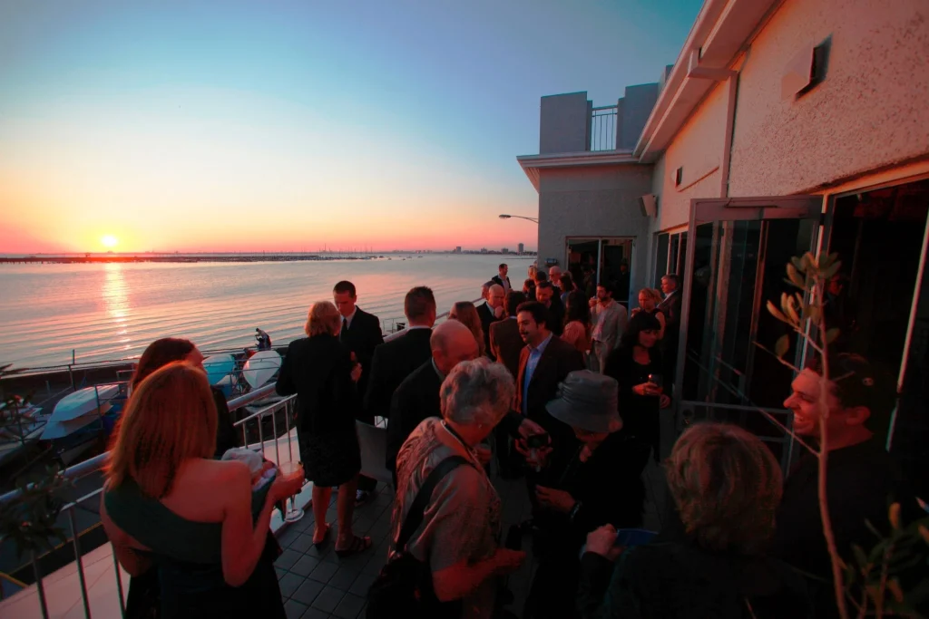 People at a party on the balcony