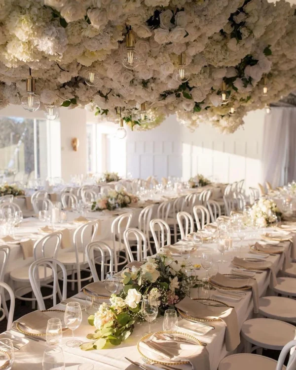 Room set for a wedding in the Harbour Room