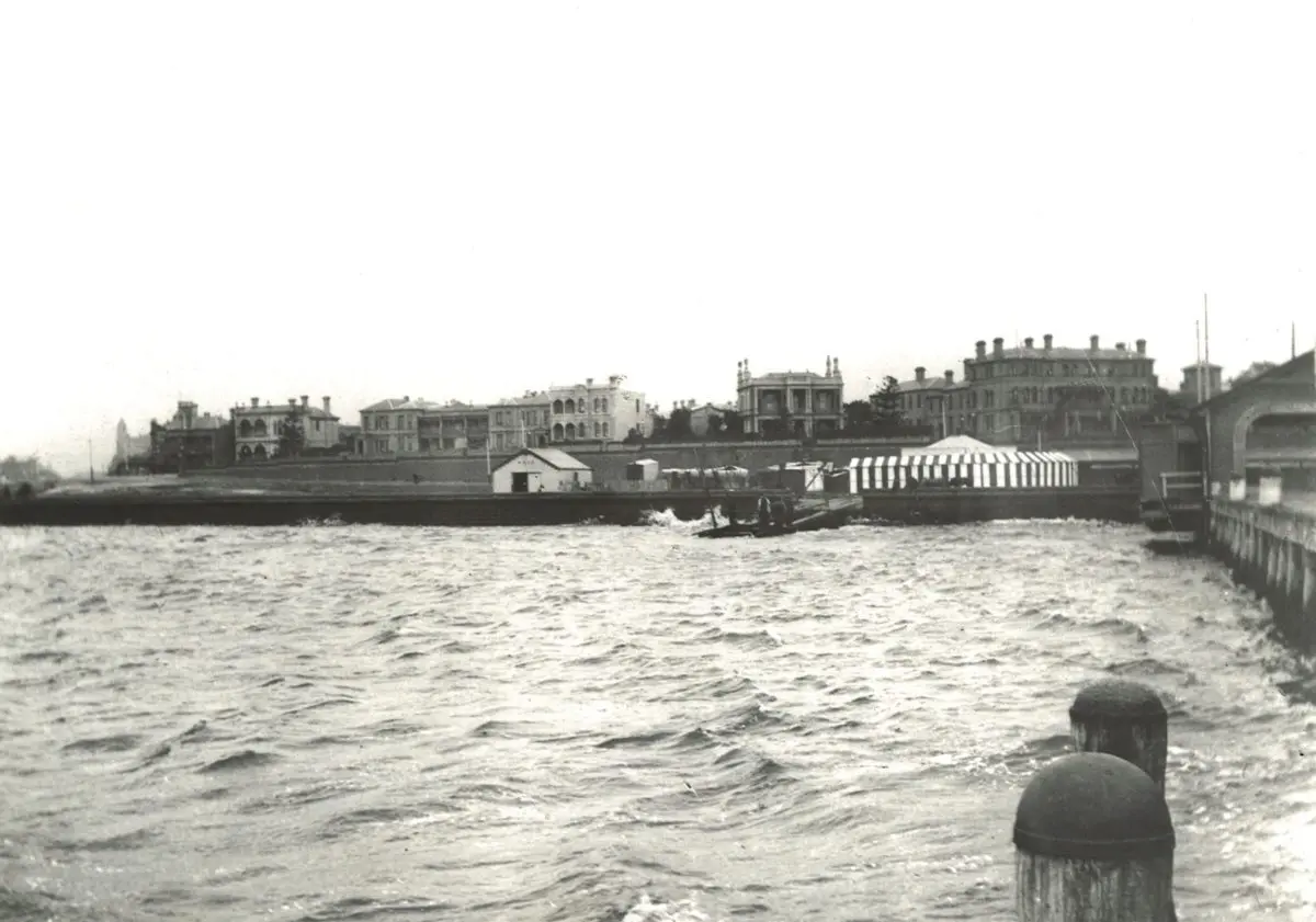 The beach in front of the original Royal Melbourne Yacht Squadron