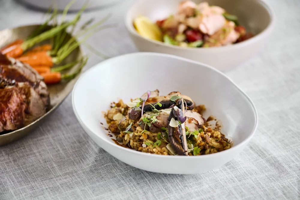 Duck and mushroom risotto